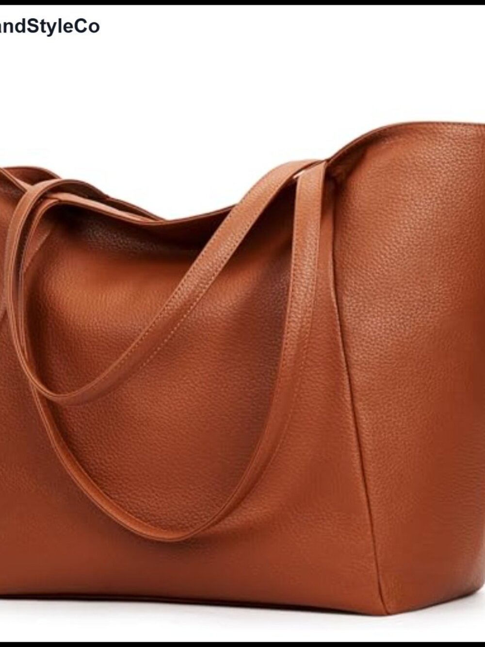 Large Vegan Leather Tote Bag 16L Casual Work Weekender with Pockets